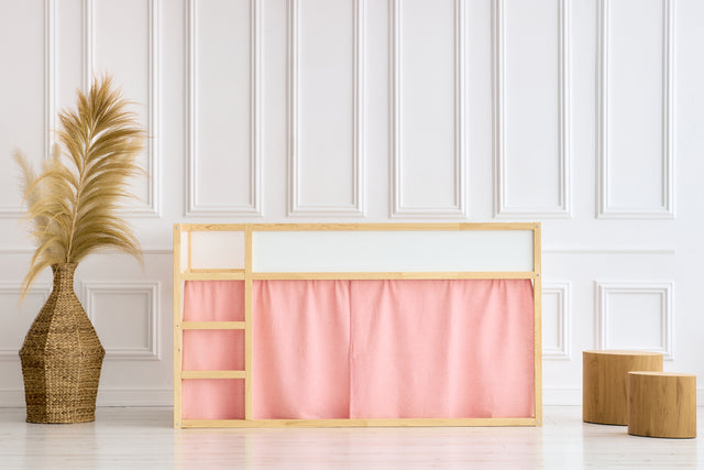 Hochbettvorhänge Musselin rosa Punkte passend für Kura Bett, Inhalt: 2 Schals