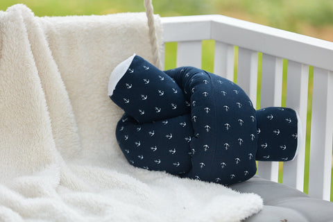 Changing table roll muslin dark blue anchor