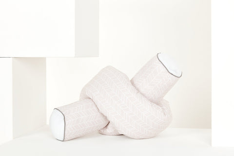 Changing table roll white feather pattern on pink