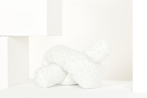 Changing table roll muslin with golden dots on white