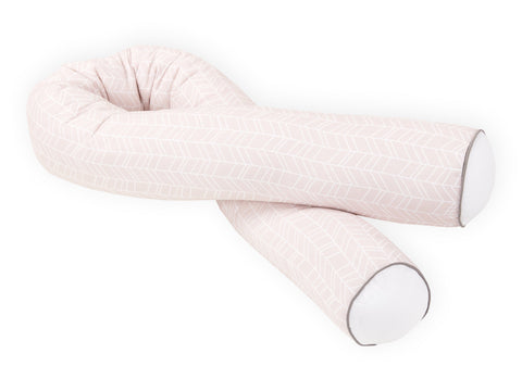 Changing table roll white feather pattern on pink