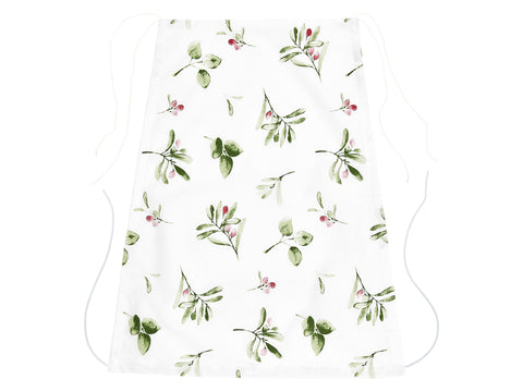 Sun sail muslin branches green red on white