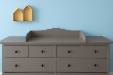 Wickelaufsatz grau passend für 160 cm breite HEMNES Kommode mit Blende