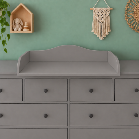 Wickelaufsatz für HEMNES 160 cm – grau, mit Blende