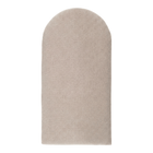 Das Wandpaneel abgerundet Leinen von KraftKids ist ein beiges, gewölbtes, rechteckiges Wandpaneel aus Leinen mit weicher, strukturierter Oberfläche im minimalistischen Design vor weißem Hintergrund.