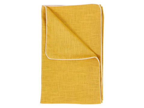 Baby blanket linen yellow mustard yellow