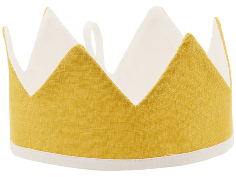 Fabric crown linen yellow mustard yellow