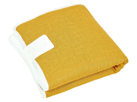 Travel changing mat linen yellow mustard yellow