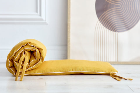 Bed border linen yellow mustard yellow