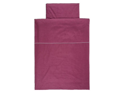 Completo letto in lino magenta scuro