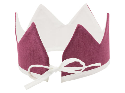 Fabric crown linen magenta dark