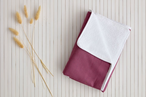 Changing mat linen magenta dark