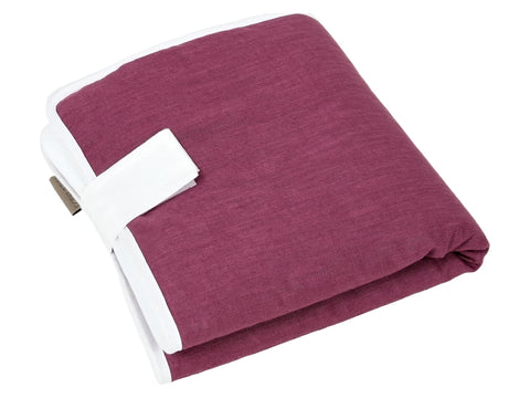 Travel changing mat linen dark magenta