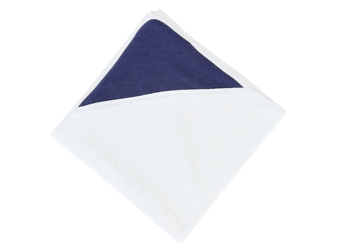 Hooded towel linen blue dark blue