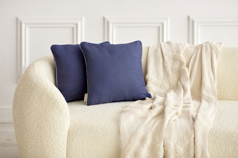 Cushion cover linen blue dark blue