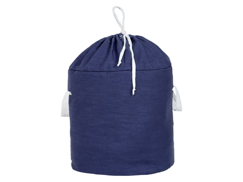 Panier à jouets lin bleu bleu foncé