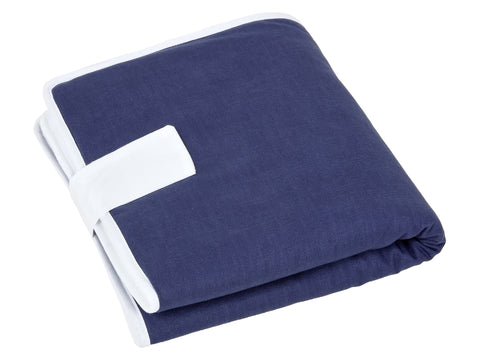 Travel changing mat linen blue dark blue