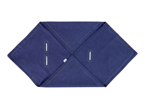 Baby blanket for baby seat summer linen blue dark blue