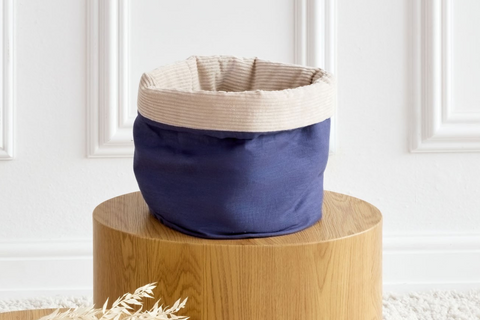 Basket round fabric basket round Utensilo muslin beige (copy)