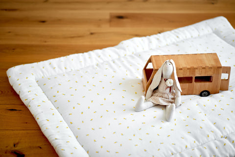 Crawling blanket muslin yellow lemons