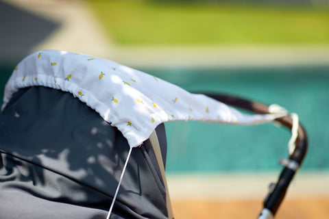 Sun shade muslin yellow lemons