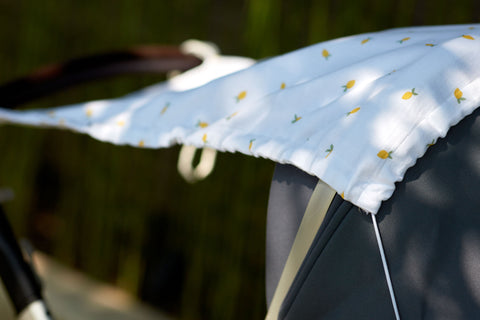 Sun shade muslin yellow lemons