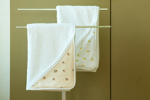 Hooded towel muslin yellow lemons