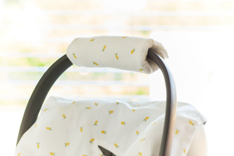 Arm protector baby seat muslin yellow lemons