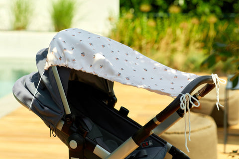 sonnenschirm oder sonnensegel kinderwagen Sonnensegel Musselin Kirschen