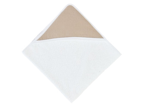 Hooded towel muslin beige