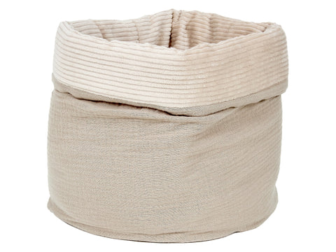 Basket round fabric basket round Utensilo muslin beige