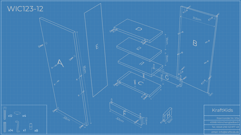 Étagère de rangement pour table à langer adaptée au meuble à langer pour IDANÄS et HEMNES