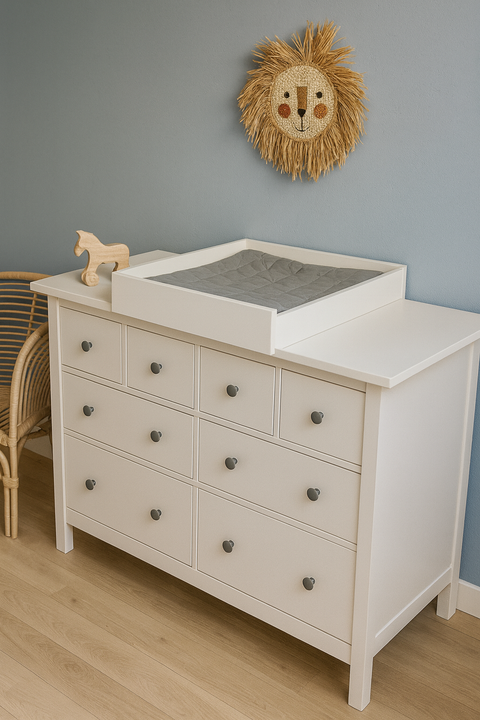 White changing attachment for cross-changing suitable for wide and narrow HEMNES dresser