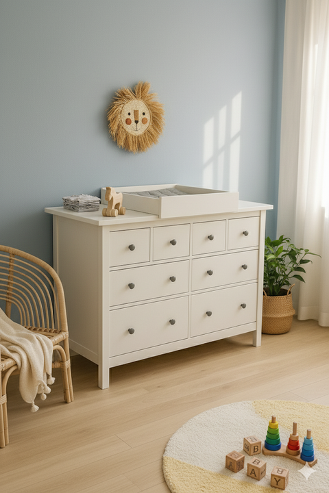White changing attachment for cross-changing suitable for wide and narrow HEMNES dresser