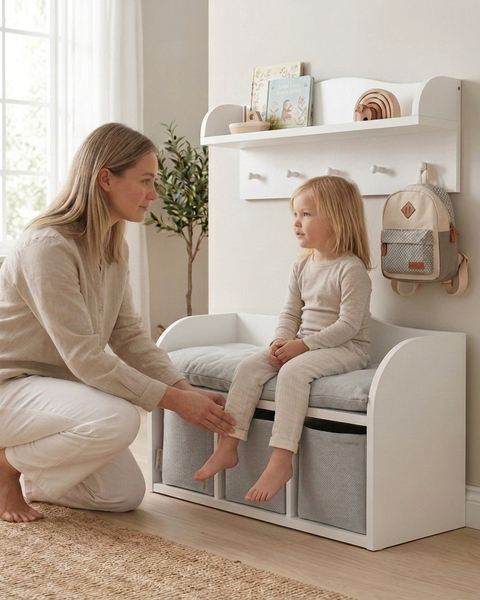 KraftKids Hängeregal weiß – Wandregal für Wickeltisch, 100 cm – KraftKids GmbH
