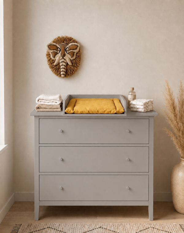 Gray changing attachment suitable for GULLABERG dresser with 3 drawers (99 cm)