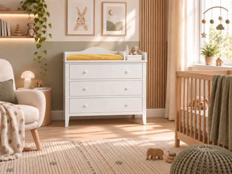 Plan à langer pour GULLABERG 99 cm – XXL, blanc, avec compartiment séparé