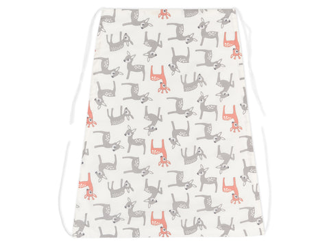 Awning small fawns gray orange on white