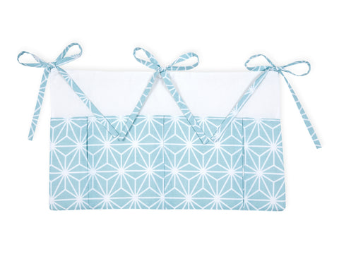 White Diamante Bed Bag on Pastel Blue