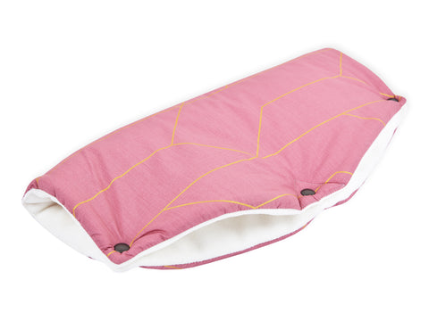 Stroller muff golden lines on pink