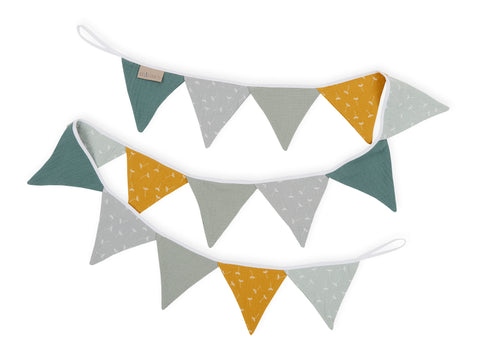 Bunting dandelions on yellow and gray