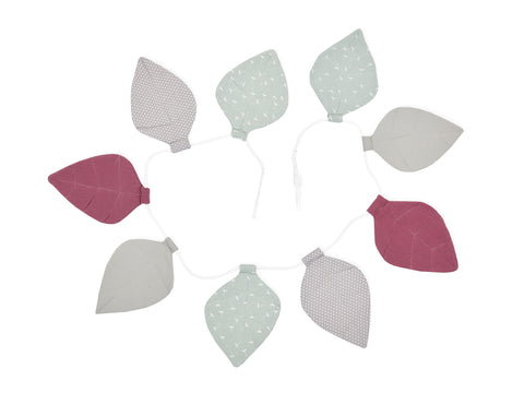 Pennant chain muslin purple gray mint dandelions