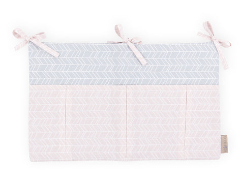 Bed bag white feather pattern on pink