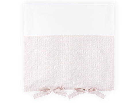 Cover for changing table mat white feather pattern on pink