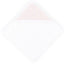 Serviette à capuche motif plume blanche sur rose