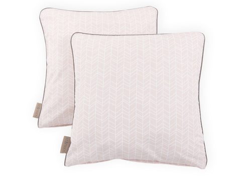 Cushion cover white feather pattern on pink