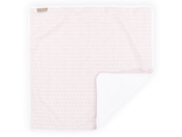 Changing pad white feather pattern on pink