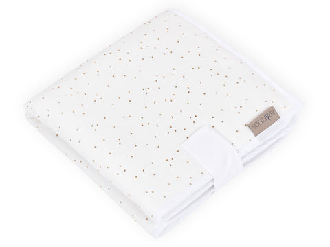 Travel changing mat muslin golden dots on white