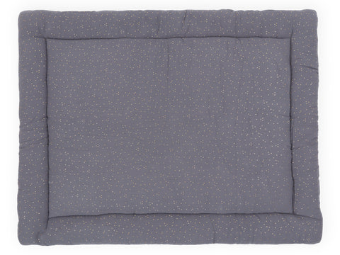 Playmat muslin golden dots on gray