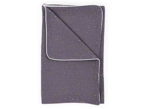 Baby blanket muslin golden dots on gray